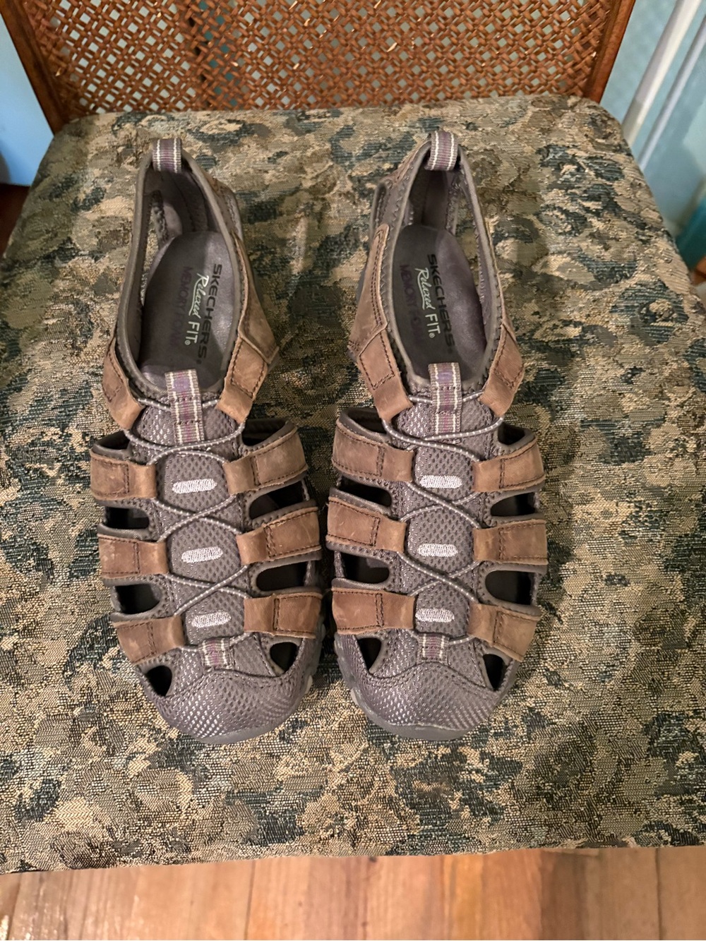 Skechers Women's Taupe and Brown Strappy Casual Sandals